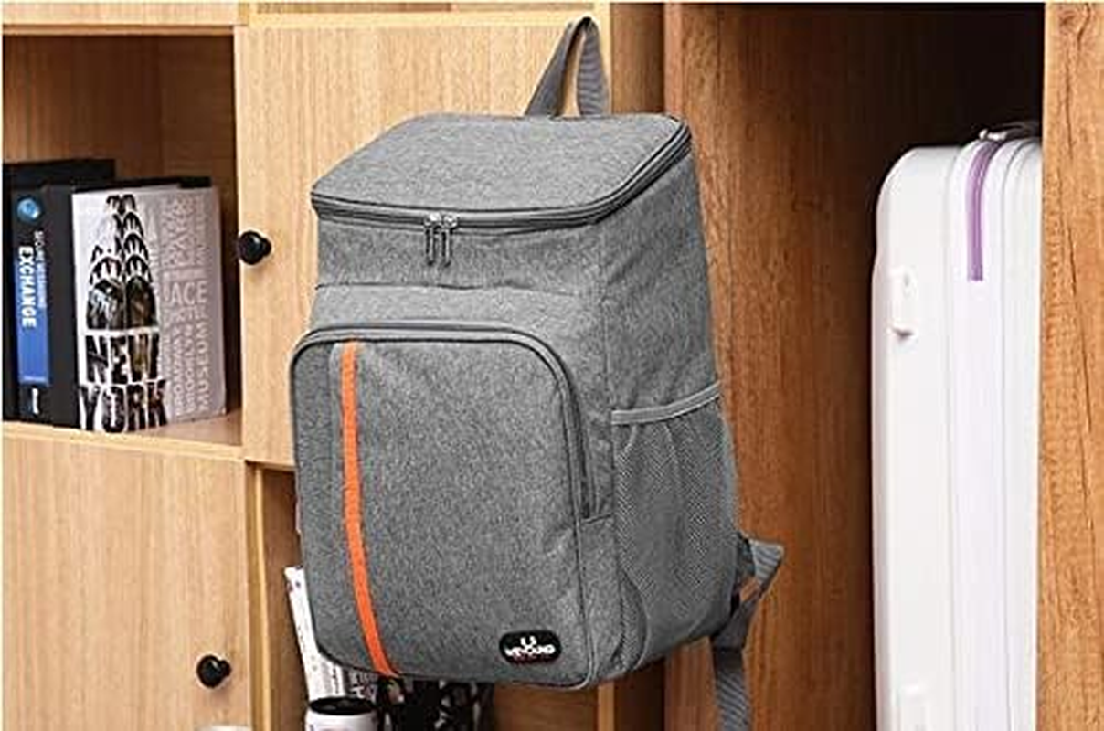 18 L Insulated Picnic Backpack Waterproof Outdoor Cooler for Hiking Fishing Camp-Blue image number 3