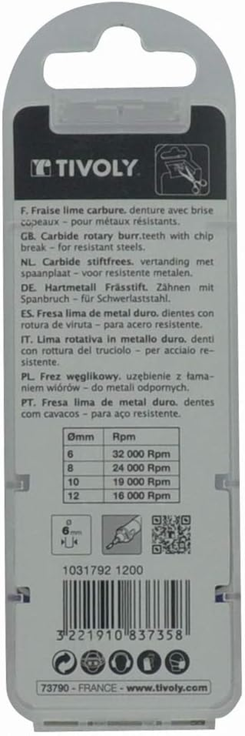 TIVOLY 10317911000 103179 Bullet Carbide File image number 2
