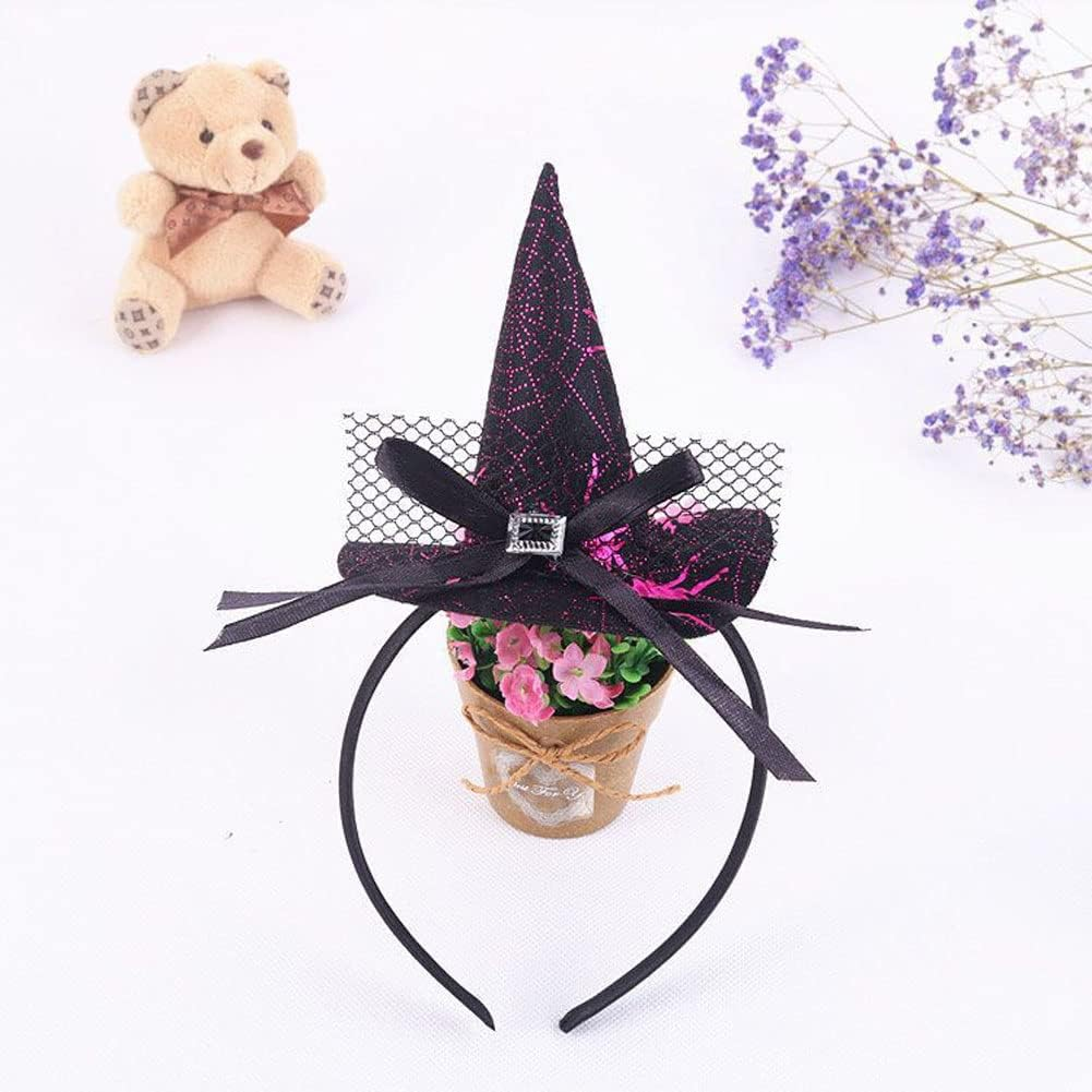 OHEETU 3Pcs Mini Witch Hat Headbands Halloween Hair Accessories Cosplay Dress-Up Photo Props for Costume Party