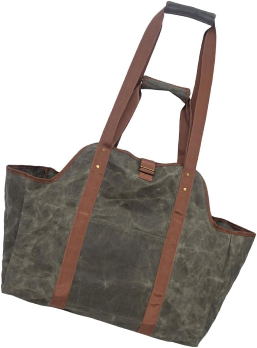 Ciieeo Firewood Tote Bag Handle Large Capacity Canvas Tote for Fire Pit Outdoor Use