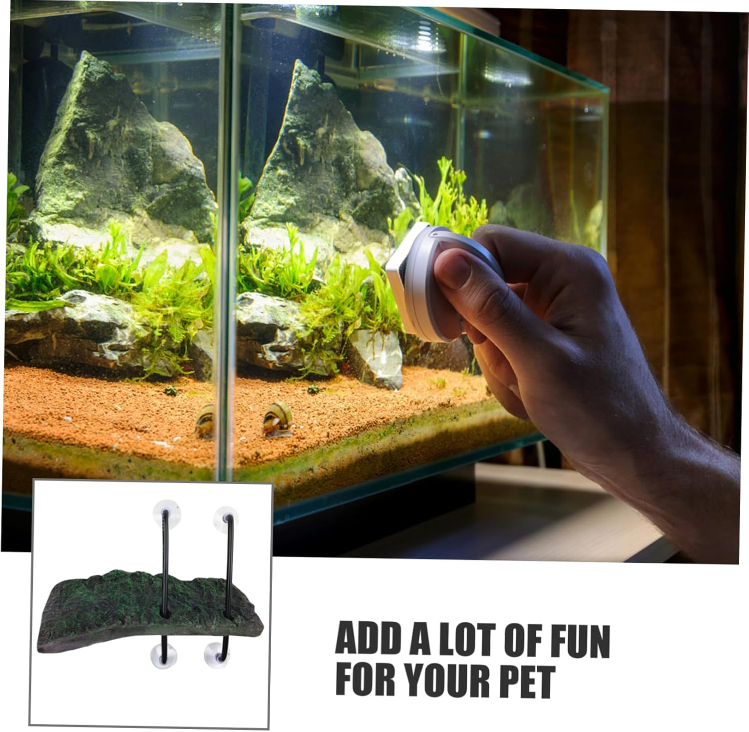 HEALEEP Simulated Bark Terrace for Turtle Tortoise Basking Platform Pet Terrace Decoration Fish Tank Ornament Turtle Float Simulation Bark image number 5