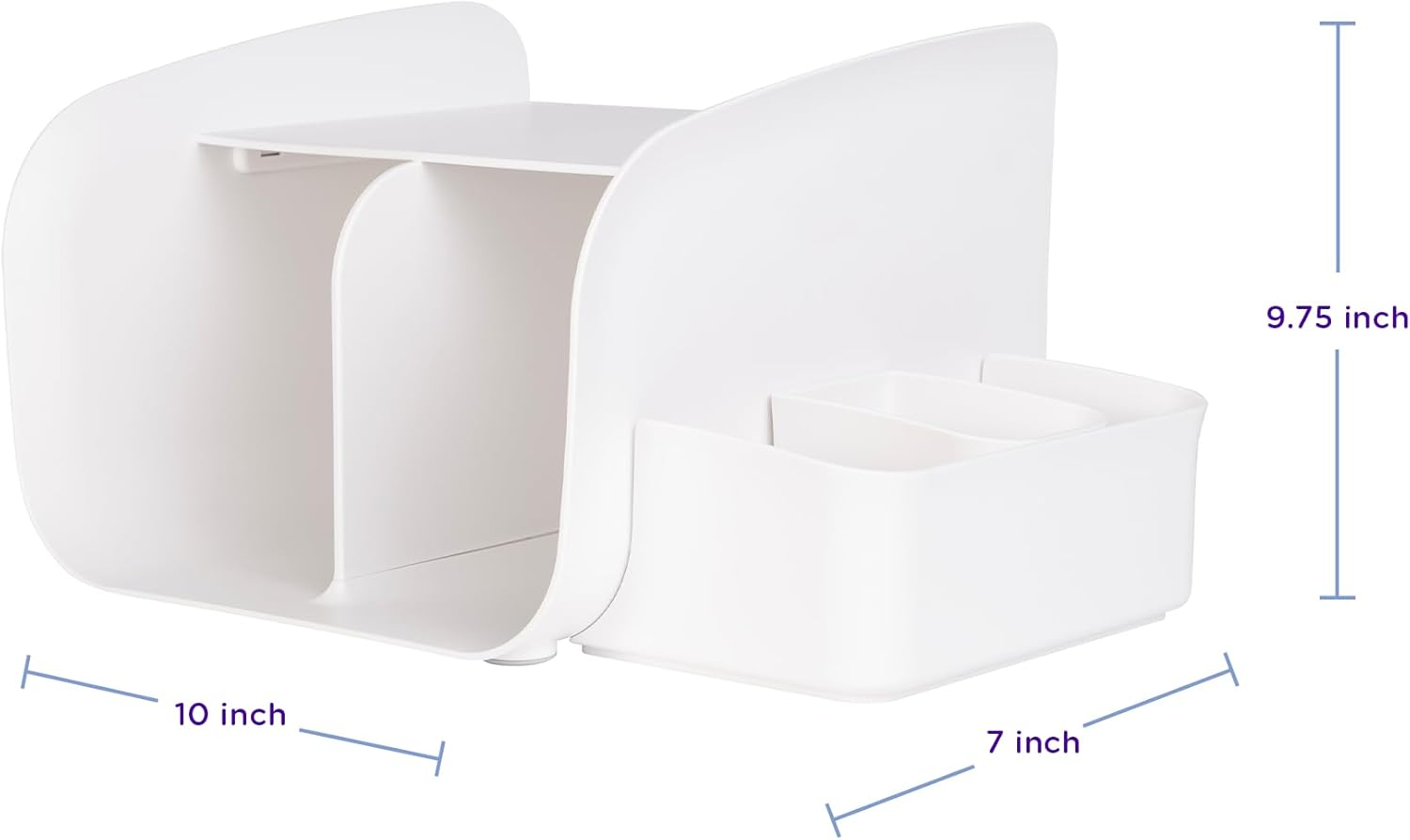 Ubbi Diaper Caddy Organizer, Stores Baby Diapers, Wipes & Baby Accessories, White image number 2