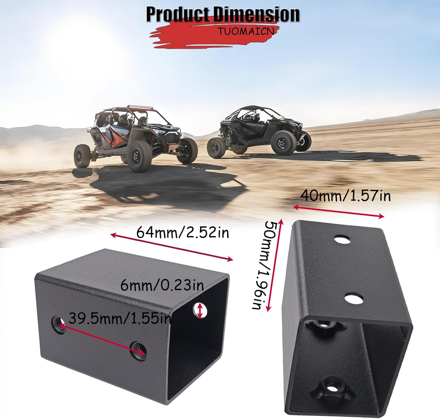 2" Seat Riser Lift Kit,Raises Seat by 2" (4 Pcs),Compatible with 2020-2023 Polaris RZR PRO XP /2022-2023 RZR PRO R /2022-2023 RZR TURBO R image number 1