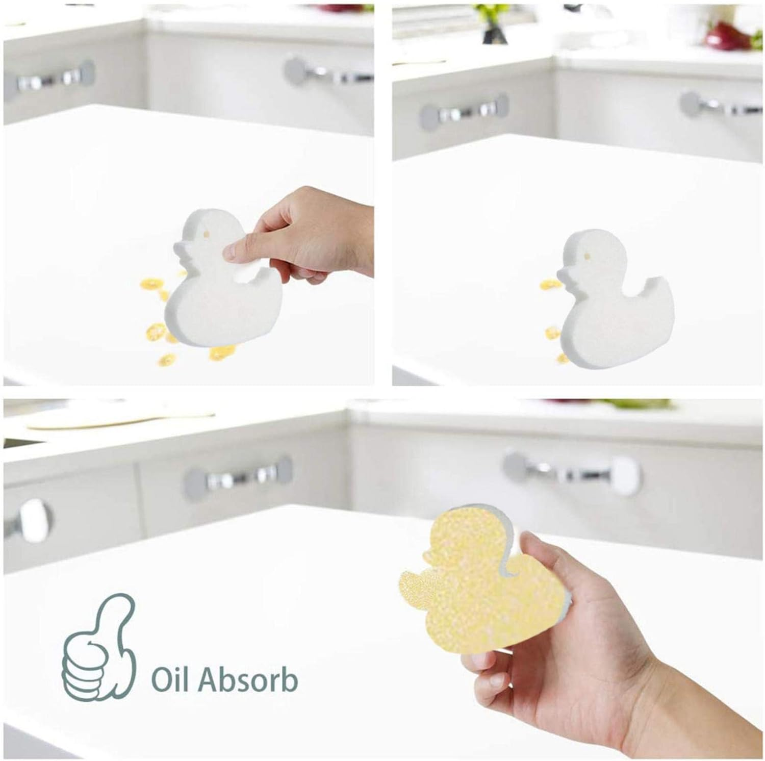 Pool Oil Sponge, Oil Absorbing Scum Sponge, Hot Tub Duck Scum Sponge, Powerful Swimming Pool Oil Absorber Household Cleaning Tools for Friends, Families, Neighbors, Children image number 2