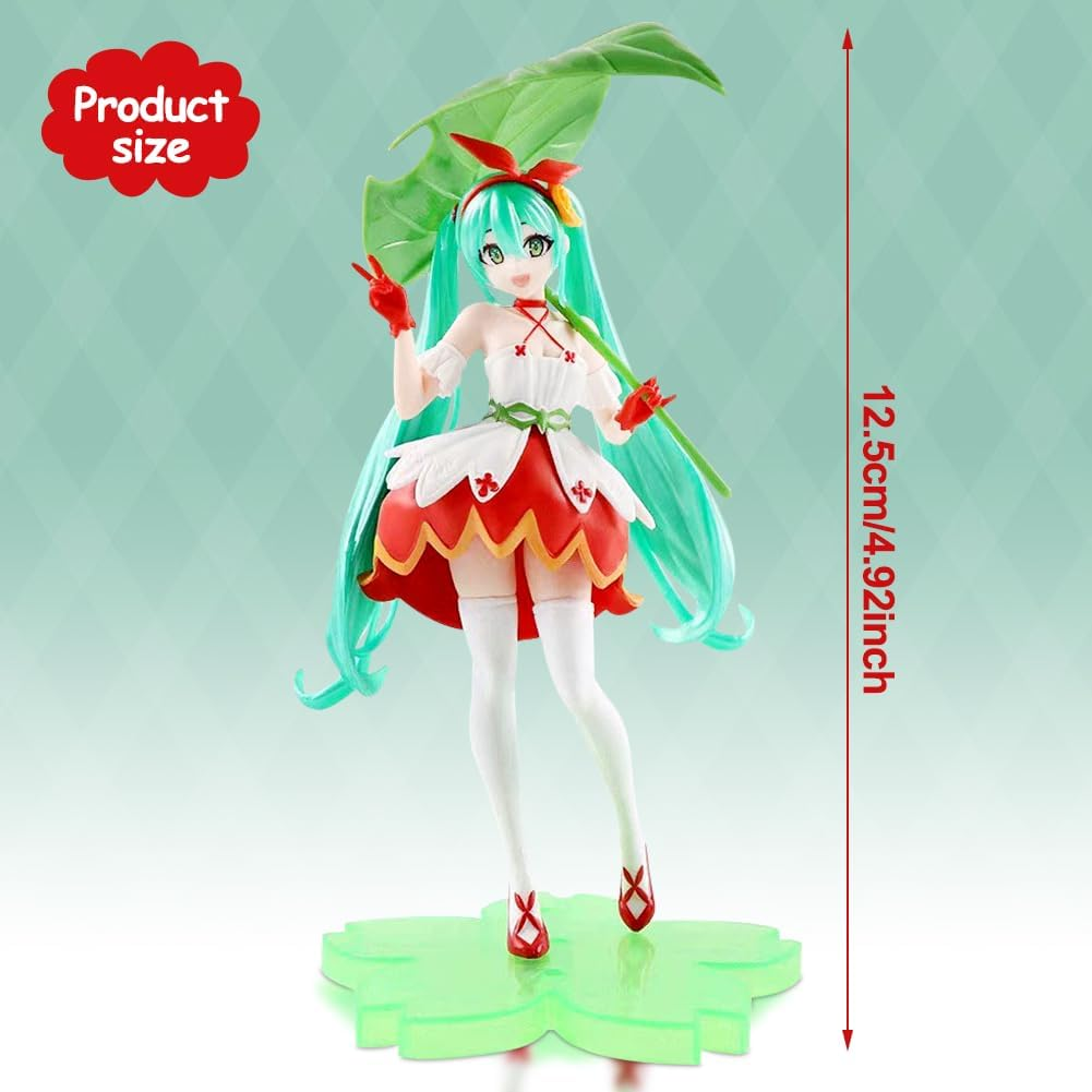 Hatssunes Miku Anime Figures Character Model Statue Action Figure Figure 12.5 Cm Cartoon Game Figure Toy Ornaments, Desktop Decorations (Green) image number 5
