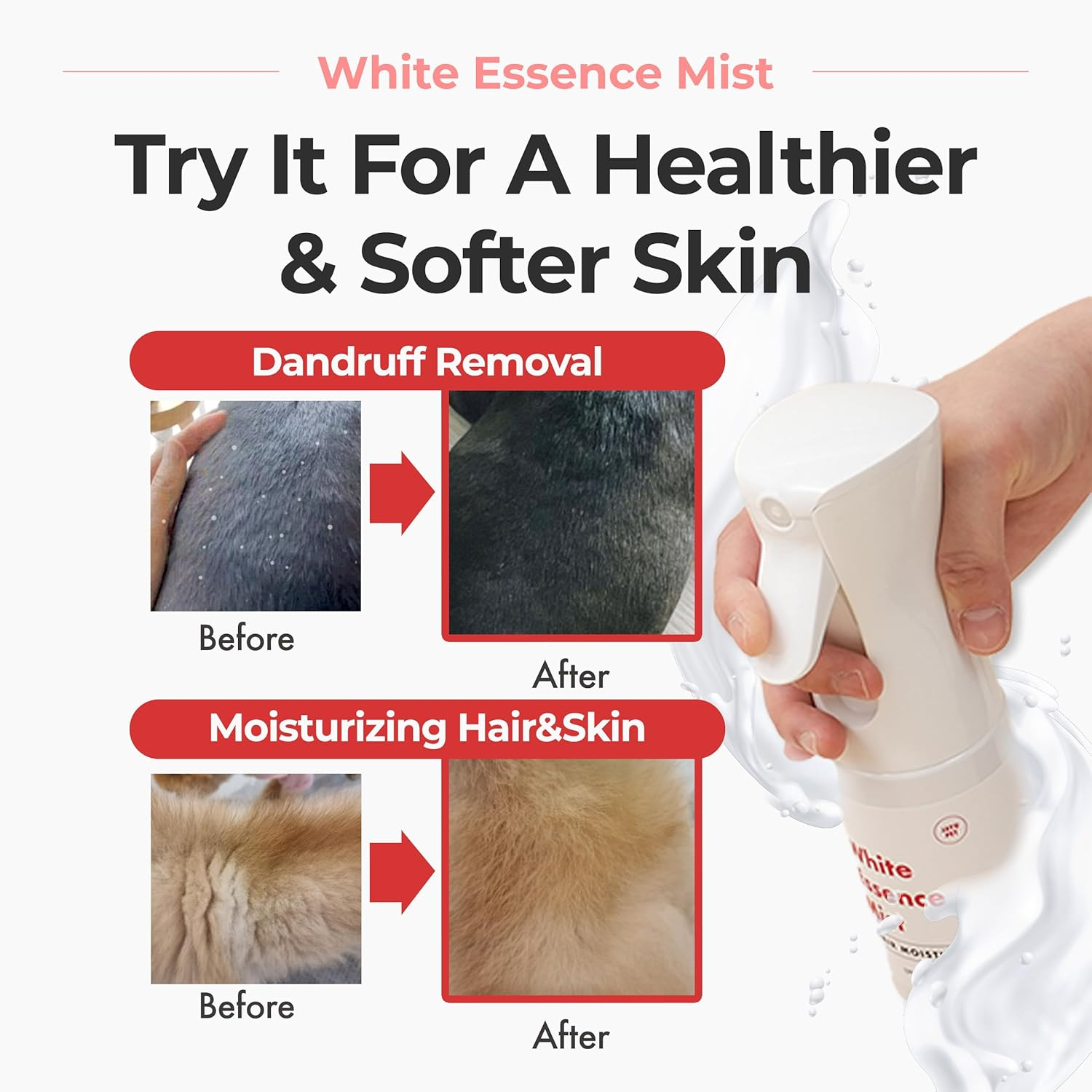 JAYU PET White Essence Mist - Dog Itch Relief, Hypoallergenic Soothing Spray, Dandruff & Dry Skin Spray (170Ml, 5.8Fl Oz) image number 2