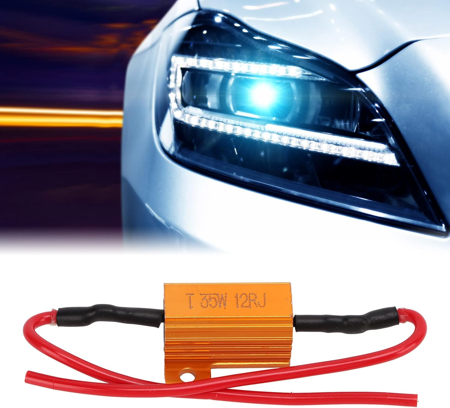 2Set 35W Resistance Decoder, Abs Load Indicator Resistor with Aluminum Alloy, anti Flashing Resistance Decode Load Resistor for Decoder Resistor image number 4