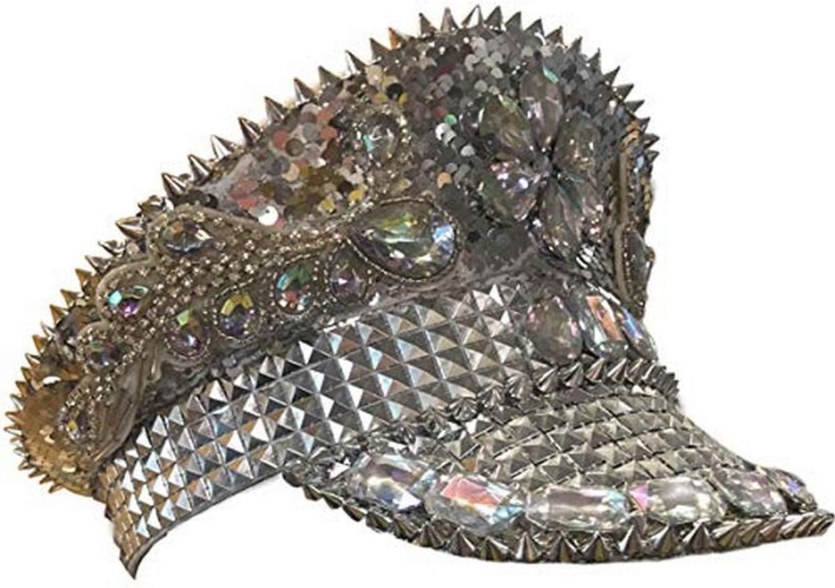Burning Man Sequined Festival Hat - Silver/White Burning Man Sequined Festival Hat - Silver/White