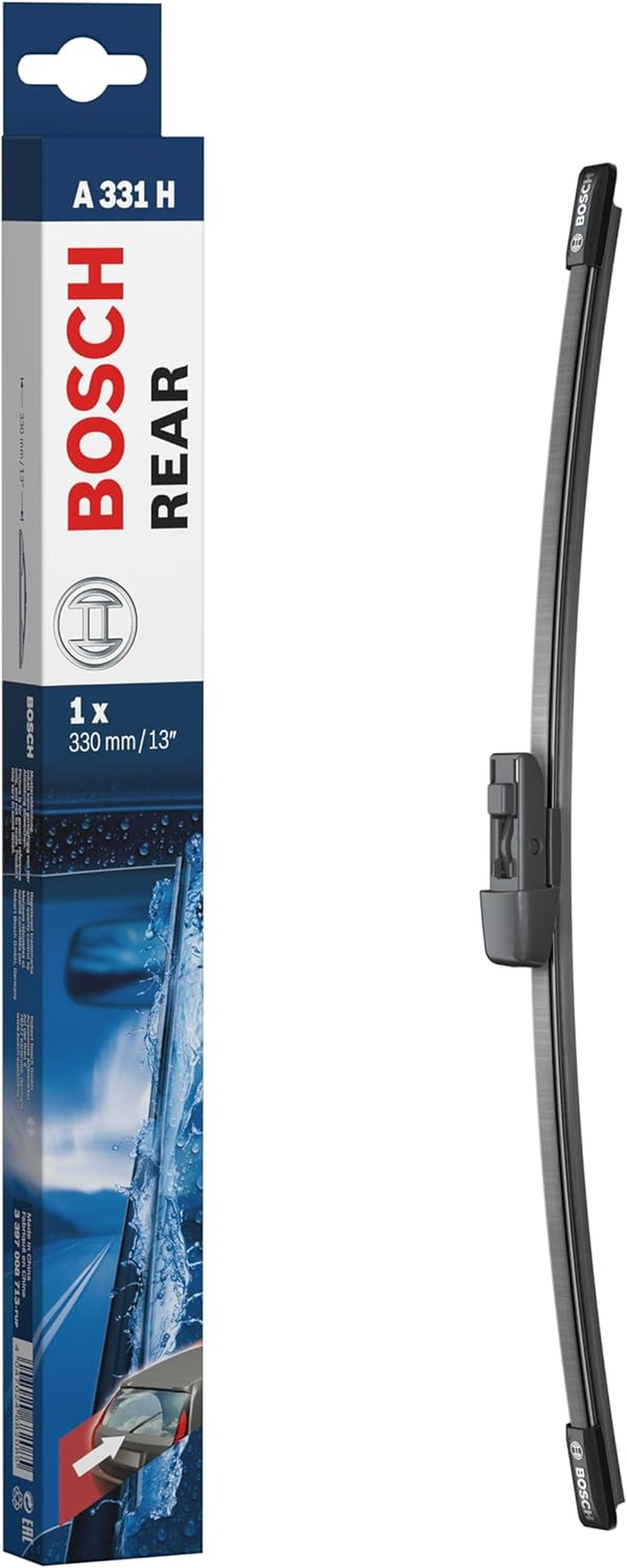 Genuine Bosch A331H Rear Wiper Blade - 330Mm Flat Bar Wiper Blade for Superior Performance image number 3