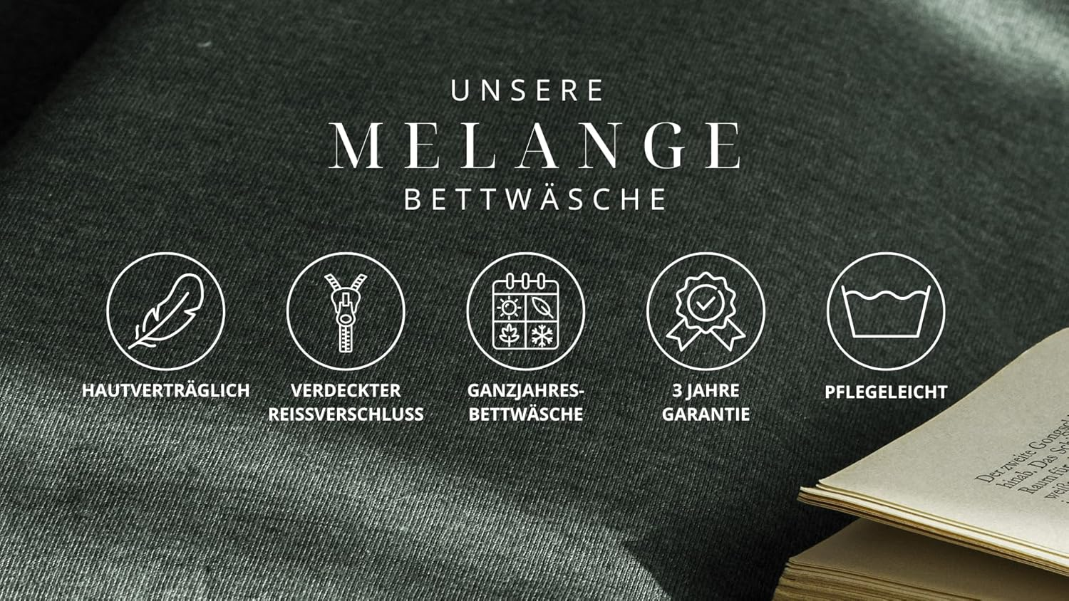 Bierbaum Bed Linen 4135, Jersey Melange Plain, Designed in Germany, Green 30, 155 X 220 and 80 X 80 Cm, Comfort Size - Brown image number 5