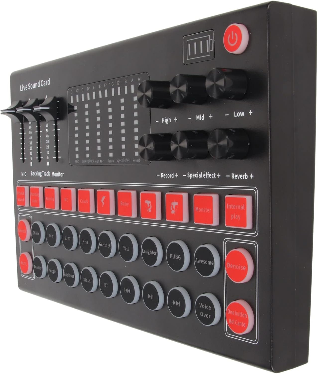 M9 Live Sound Card Voice Changer with Effects, Portable Professional Audio Mixer Plug and Play Supports 99% of Apps, DJ Mixer for Streaming Guitar Singing image number 4