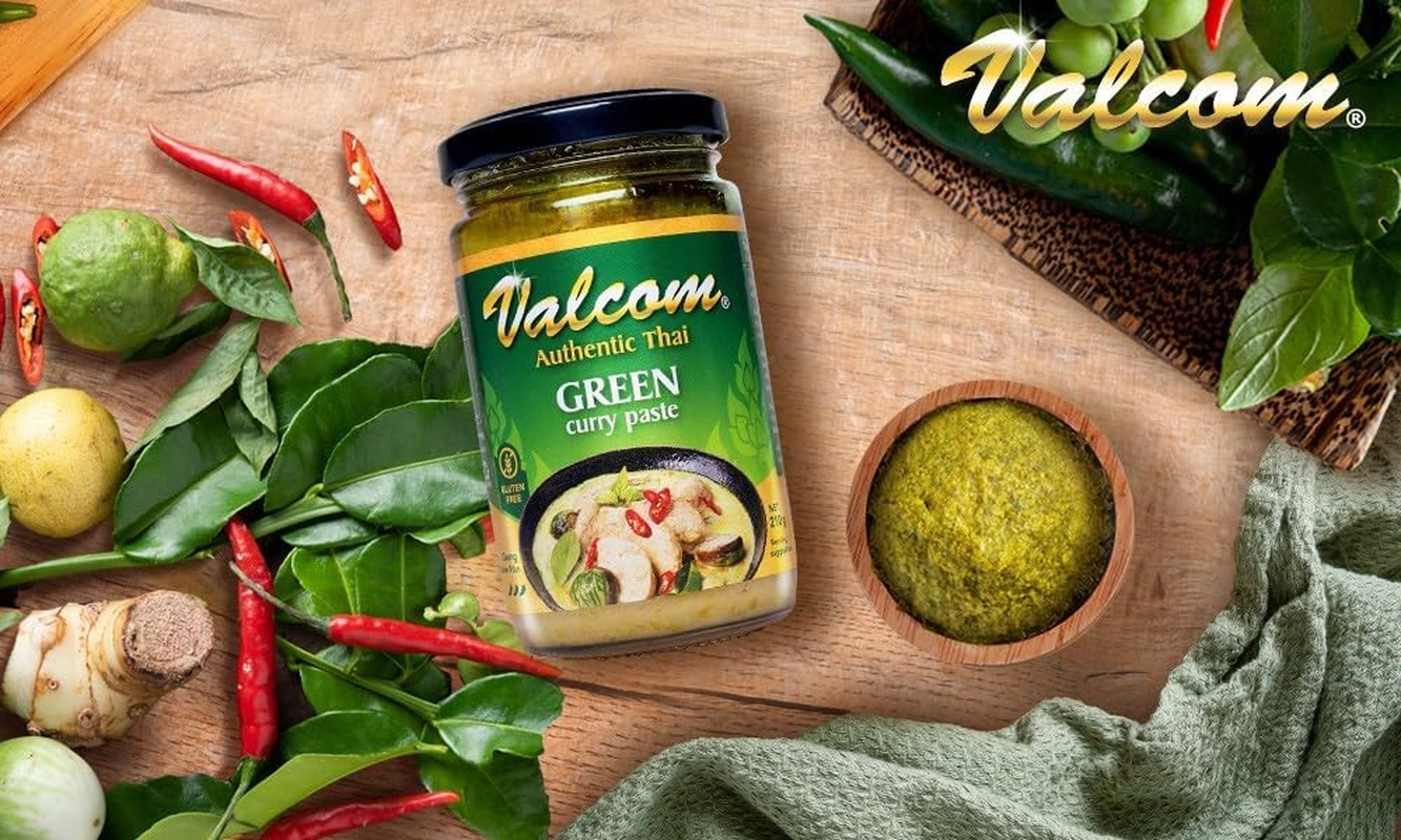 Valcom Green Curry Paste, 210 G image number 2