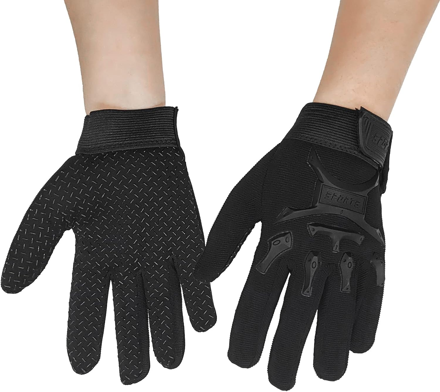 Long Keeper Kids Cycling Gloves Anti-Slip Children Sports Gloves for Junior Boys Girls Youth Full Finger Bike Gloves with Grip for Biking Scooter Climbing