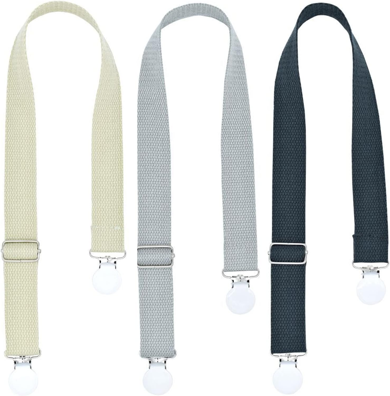 3 PCS Multipurpose Clips Baby Nursing Cover Clips Saliva Towel Double-End Clamp Toy Anti-Drop Clip Adjustable Braid Strap Dental Bib Holder Clip Napkin Holder for Adult Kids (Orange/White/Pink)