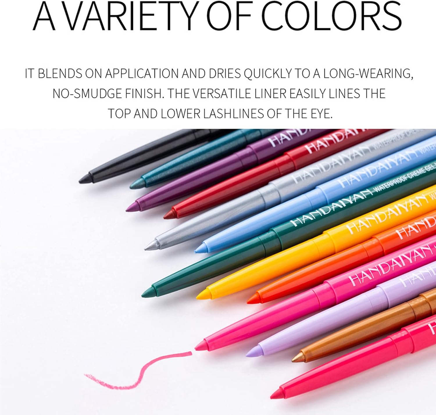 Fantasyday 12Pcs/Set Colorful Eyeliner Matte Smooth Makeup Waterproof Longlasting Smudge-Proof Eye Makeup Pencil image number 3