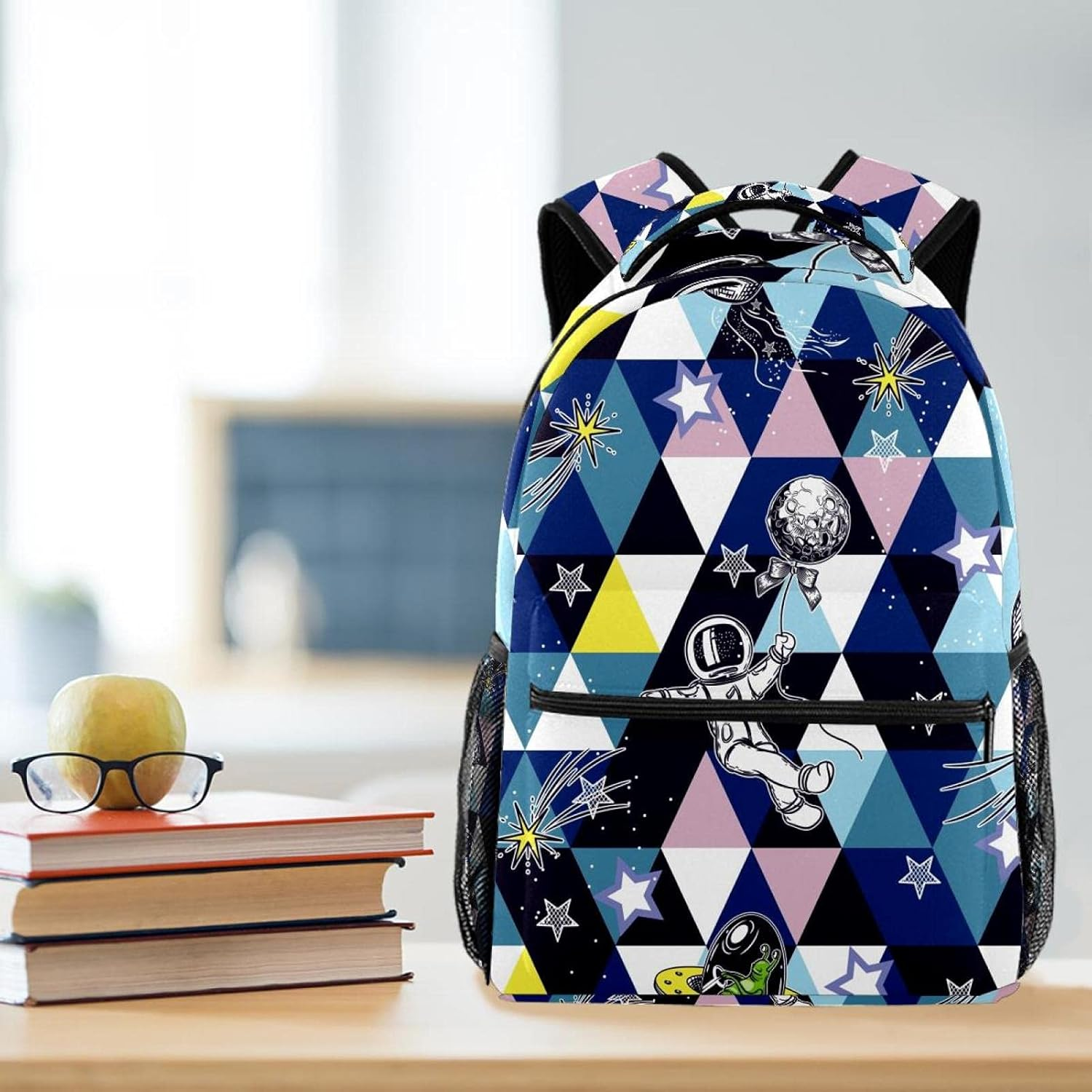 Astronauts and Aliens Backpack Students Shoulder Bags Travel Bag College School Tote Backpacks image number 4