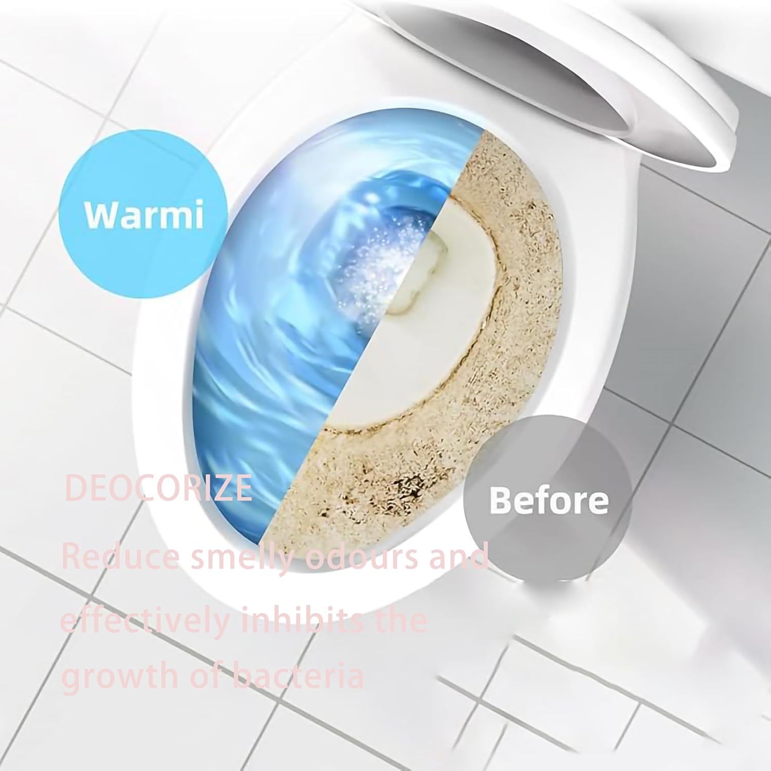 20 Pack Household Automatic Toilet Bowl Cleaner Tablets with No Fragrance, Bathroom Toilet Tank Cleaner Deodorizers (Blue) image number 6