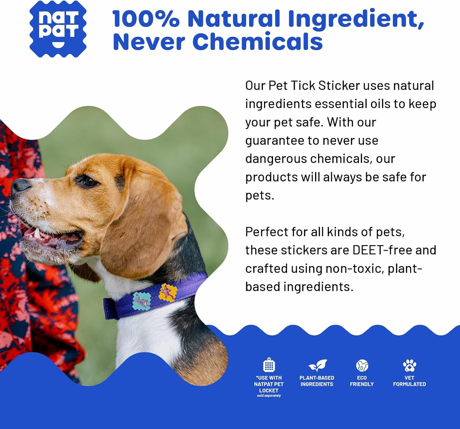 NATPAT Pet Tick Repellent Patches | Proven Natural Tick Protection for Dogs & Cats | Safe for Pets | Non-Toxic, Easy to Apply - 48 Patches - Locket Sold Separately image number 3