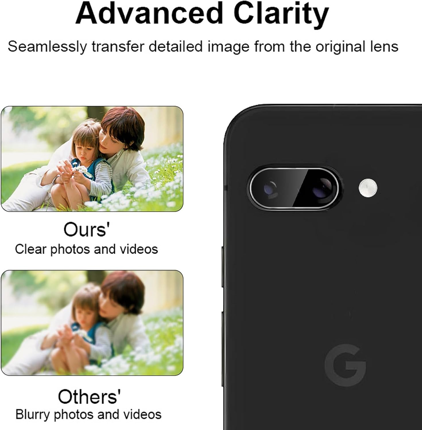 GIOPUEY Ultra Thin Pack of 4 Camera Protection Compatible with Google Pixel 9A, HD Camera Glass Screen Protector [Scratch-Resistant] Camera Protector for Google Pixel 9A