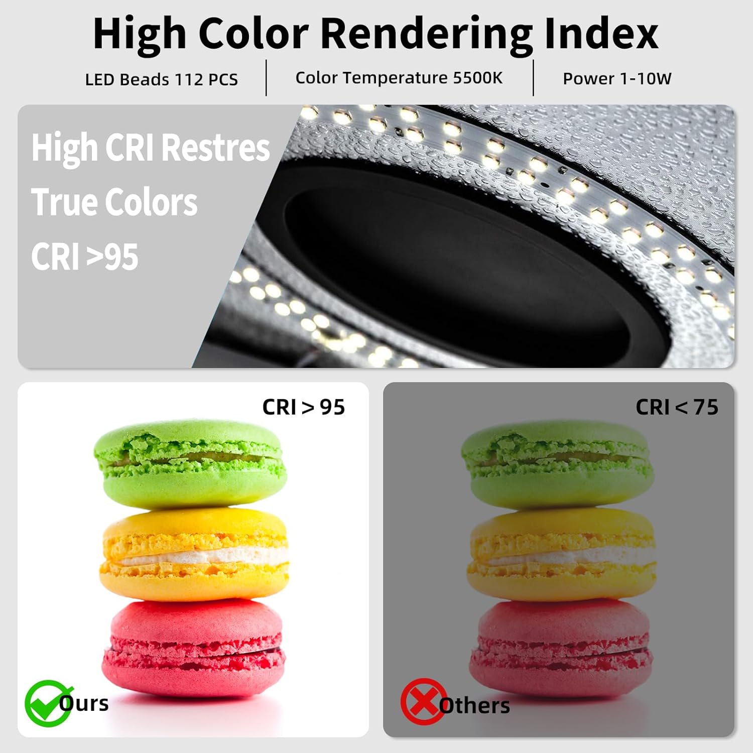 Glendan Portable Photo Studio Light Box,12"X12" Professional Dimmable Shooting Tent Kit with 112 LED Lights & 6 Backdrops for Jewelry and Small Items Product Photography image number 6