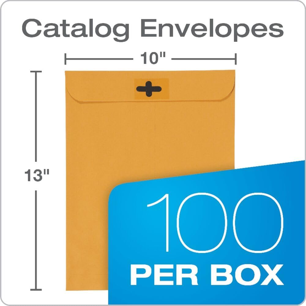 Quality Park Postage Saving Clearclasp Kraft Envelope, 97, Cheese Blade Flap, Clearclasp Closure, 10 X 13, Brown Kraft, 100/Box image number 5