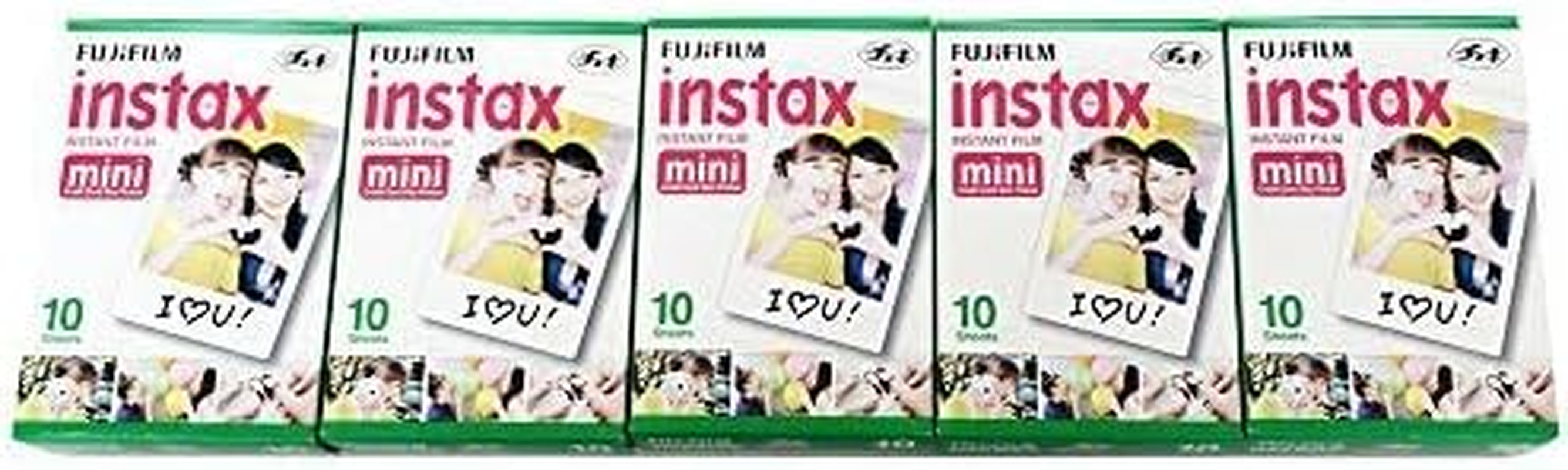 Fujifilm Instax Mini Instant Film, 10 Sheets X 5 Packs (Total 50 Shoots) image number 1