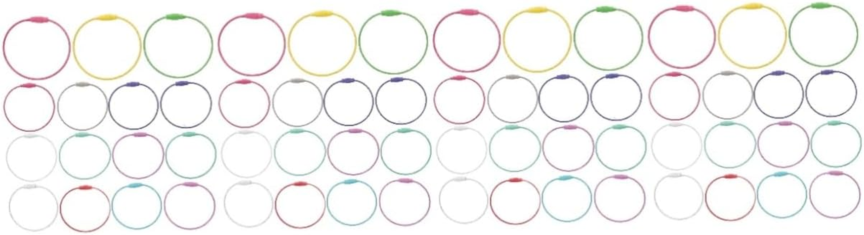 SAFIGLE 60Pcs Keyring Circle Wire Keychain Cable Loop Holder Key Ring Luggage Wire Tags image number 6
