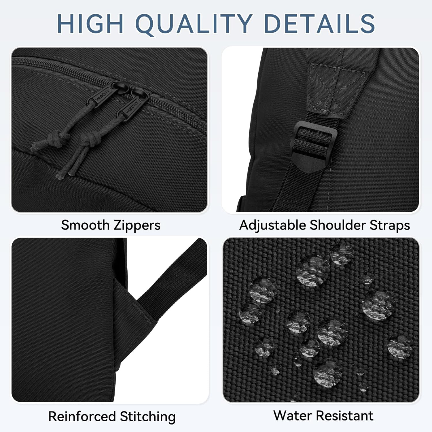 VASCHY Backpack for Men Women, Water Resistant Lightweight Classic School Backpack for Kids/Teens Casual Travel Daypack for Sports Hiking - Blue Galaxy image number 6