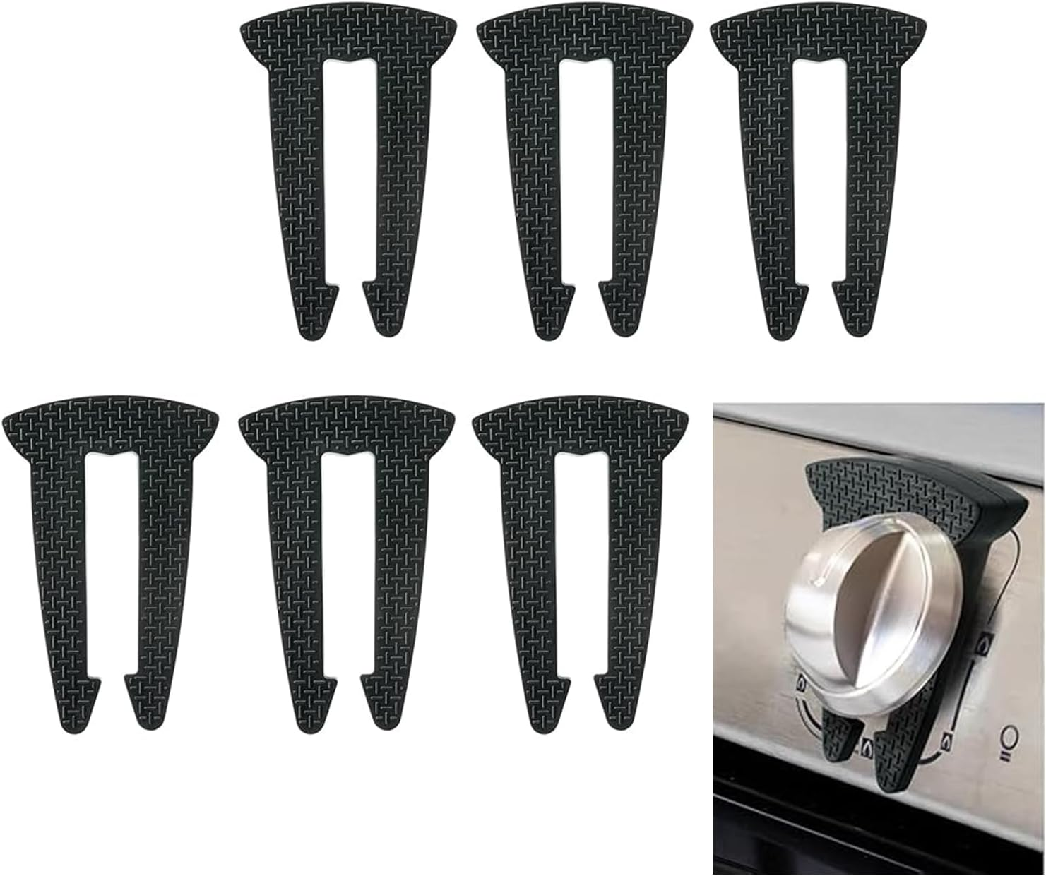 WEZCHUGHAOL 6 Pack Gas Stove Knob Locks - Durable Child & Pet Safety Guards, Baby Proof Knob Covers Prevent Accidental Turning On, Universal Fit for Most Stove Knobs