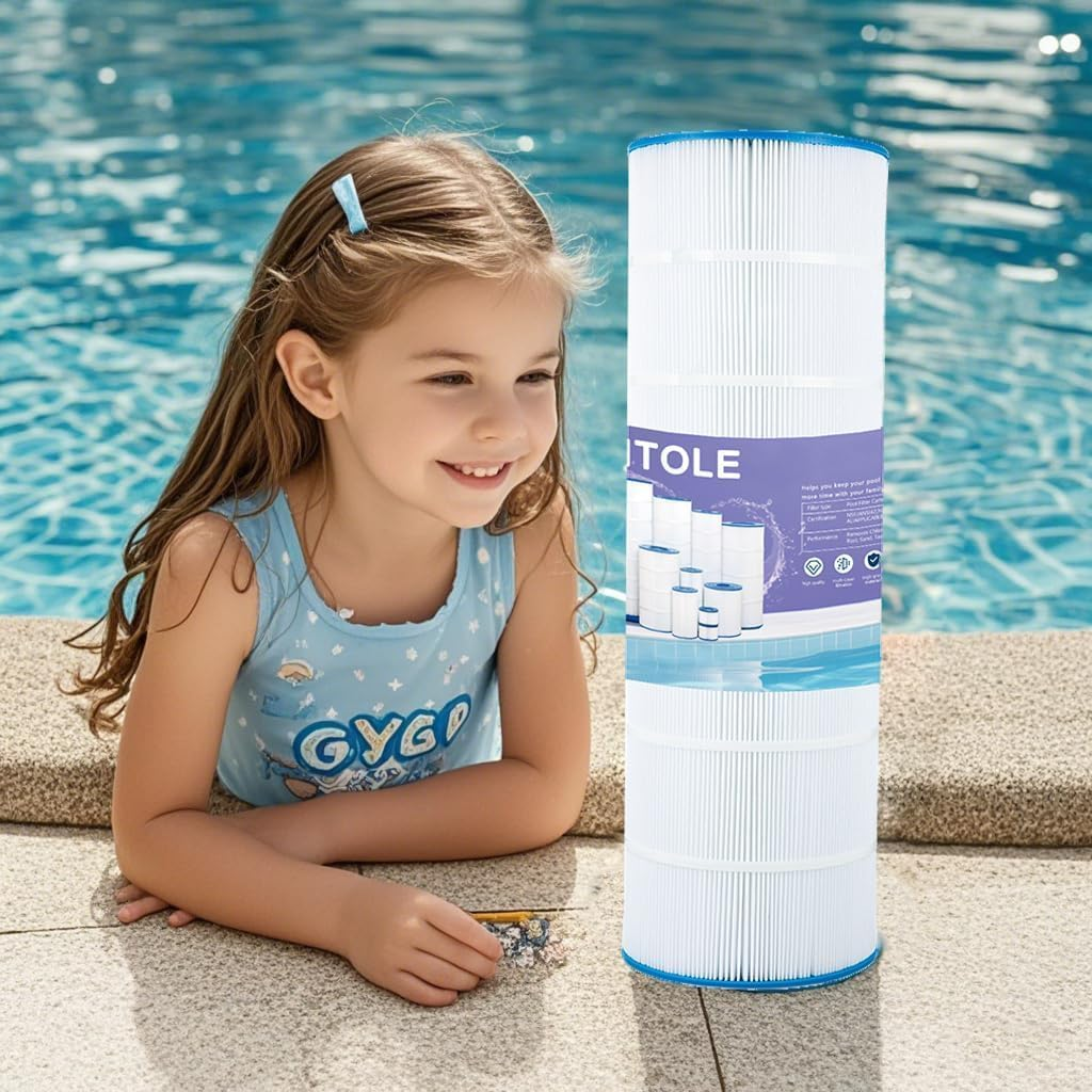 PAP150 Pool Filter Cartridge Replaces Cc150,Ccrp150,Ultral-C4,Pp-C4,Pp-C4-M,C-9415,R173216,59054300,Filbur FC-0687,160317,160355,160352，L X OD: 31 1/8" X10 1/16",150 Sq. Ft.(1 Pack) image number 1