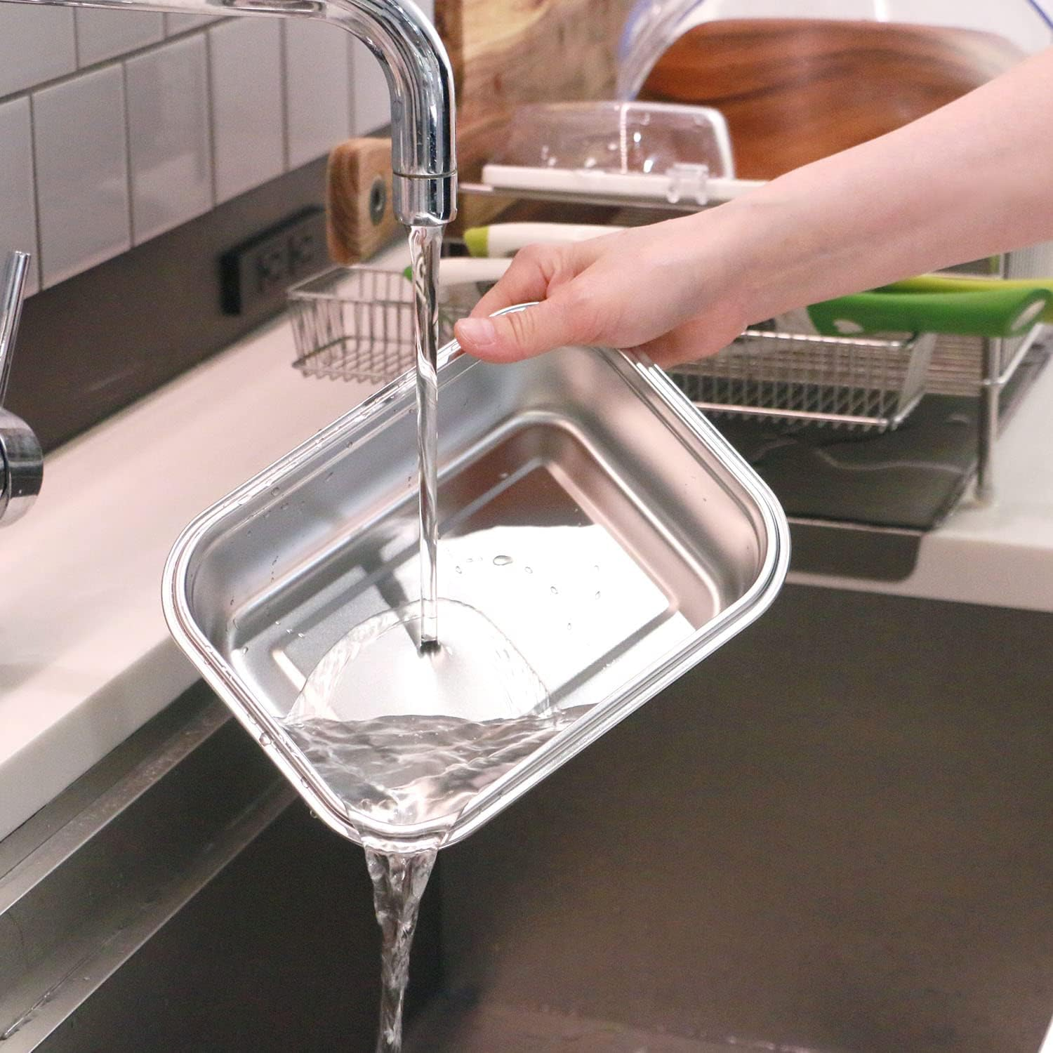 Noji Storage Container, Stainless Steel, Microwave Safe, Stainless Steel Magic Container, M, 43.1 Fl Oz (1,300 Ml), Oven, Freezer, Dishwasher Safe, Gray image number 1