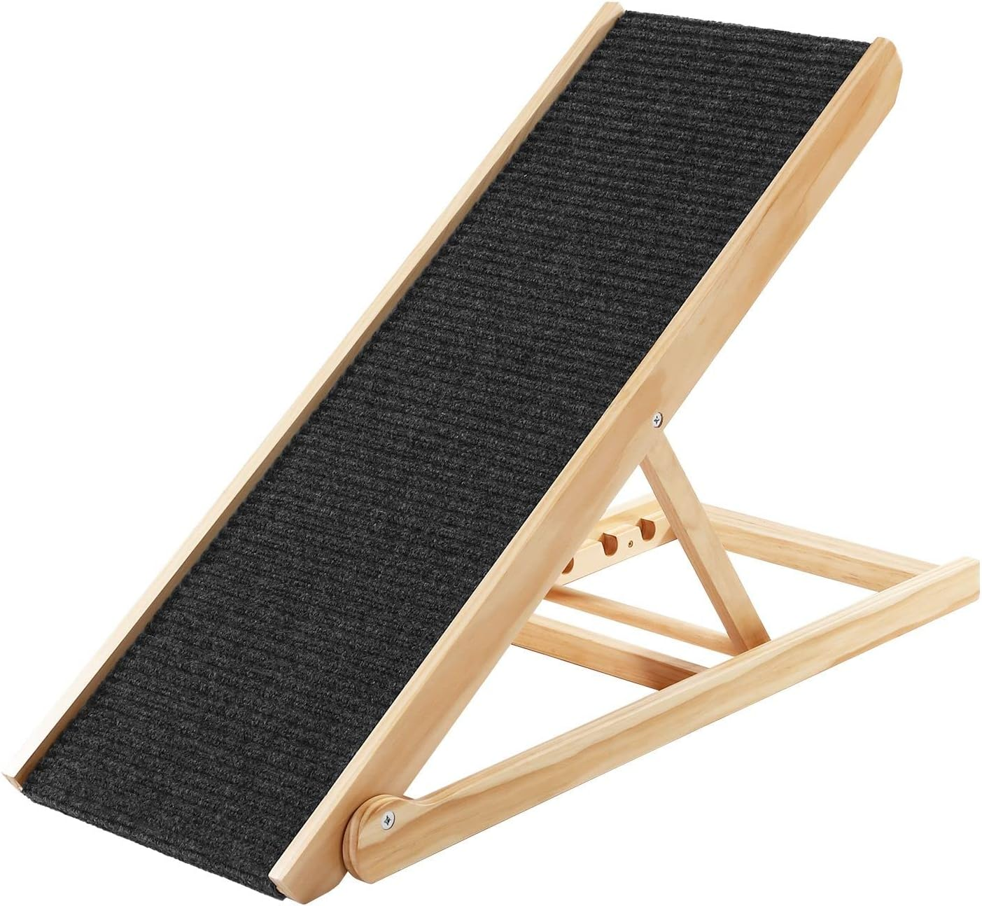 Dog Stairs Pet Ramp for Bed 4 Level Adjustable Ladder for Bed Car Outdoor Indoor,Foldable Pet Step from New Zealand Pine Wood image number 1