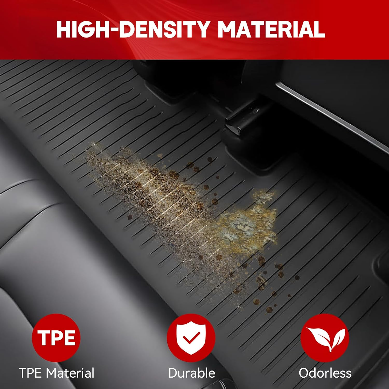 MCEVKELN 2024-2025 Tesla Model 3 Highland Floor Mats- Custom Fit All Weather TPE Cargo Liner Cargo Trunk Accessories,Compatible(Model 3 Full Floor Mat Kit Set of 6) image number 1