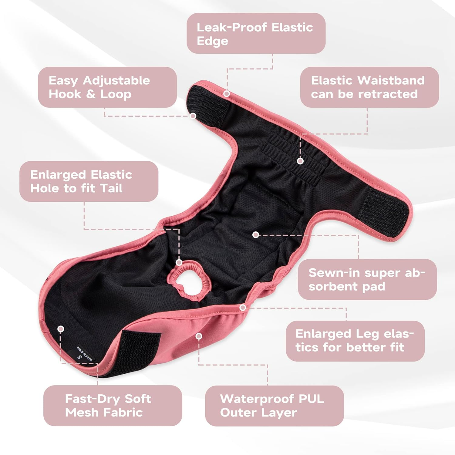 Paw Legend Reusable Female Dog Diapers(3 Pack,X-Small)