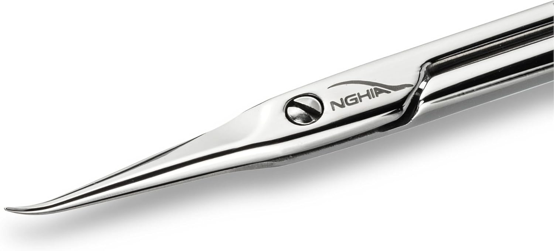 Nail Tech Nghia KD.707 Professional Cuticle Scissors with Hooks, Stainless Steel, Premium Manicure Scissors, Comfort and Efficiency, Fine Cuticle Scissors