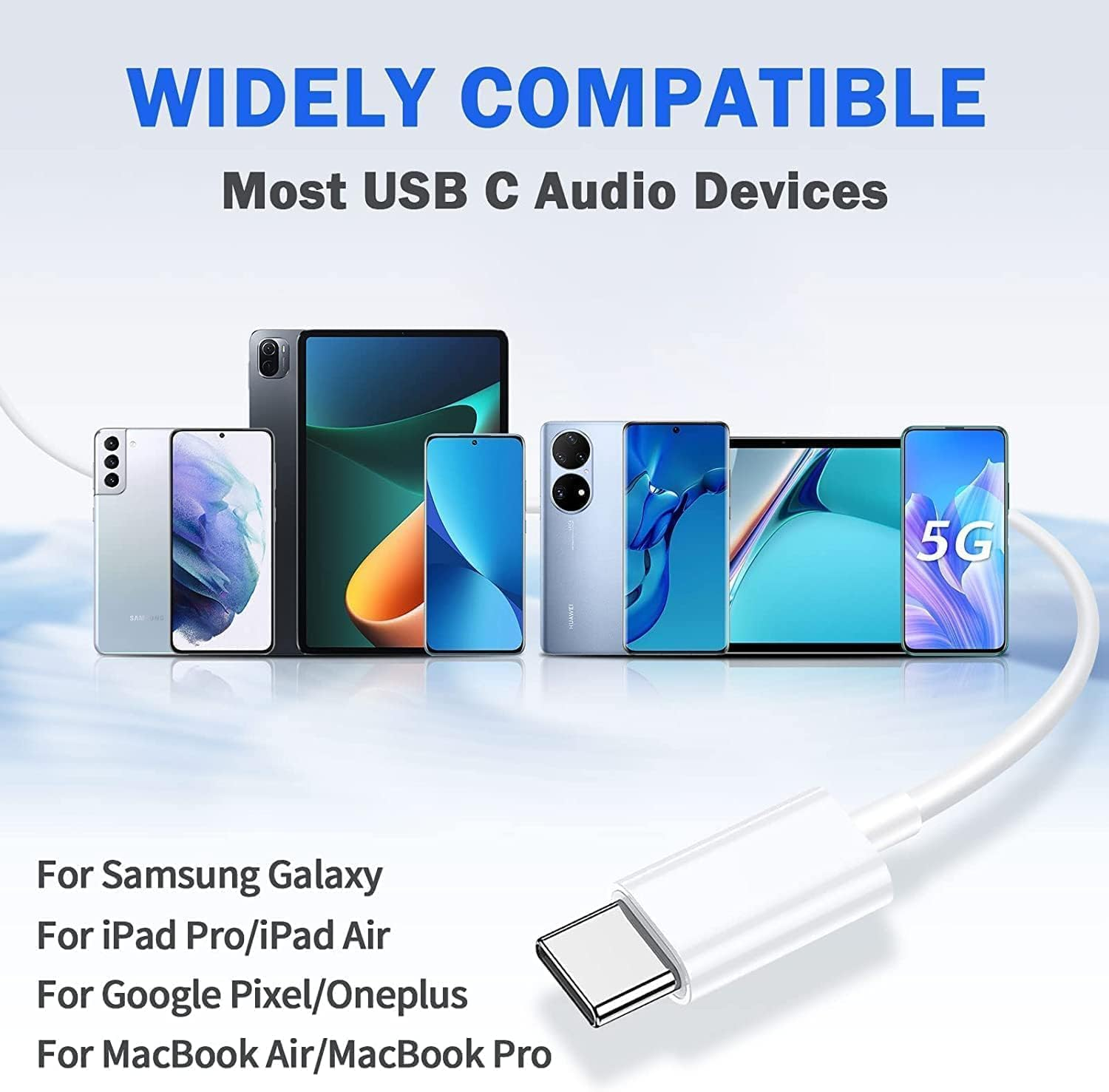 USB C Headphones,Type C Earphones Wired Hi-Fi Stereo Noise Earbuds in Ear USB C, Reduction with Mic&Volume Control for Iphone 15/15 Pro, Ipad Pro 2022, Galaxy S23/S22/S21/S20/Ultra Note 10/20, Mate 40 image number 3