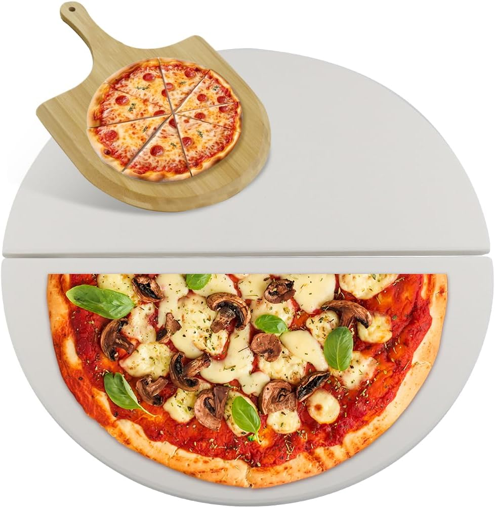 15 Inch Half Moon Ceramic Heat Deflector Plates for Kamado Joe Classic I, II, Iii,Big Green Egg Grill Parts, 2-Pack,White image number 6