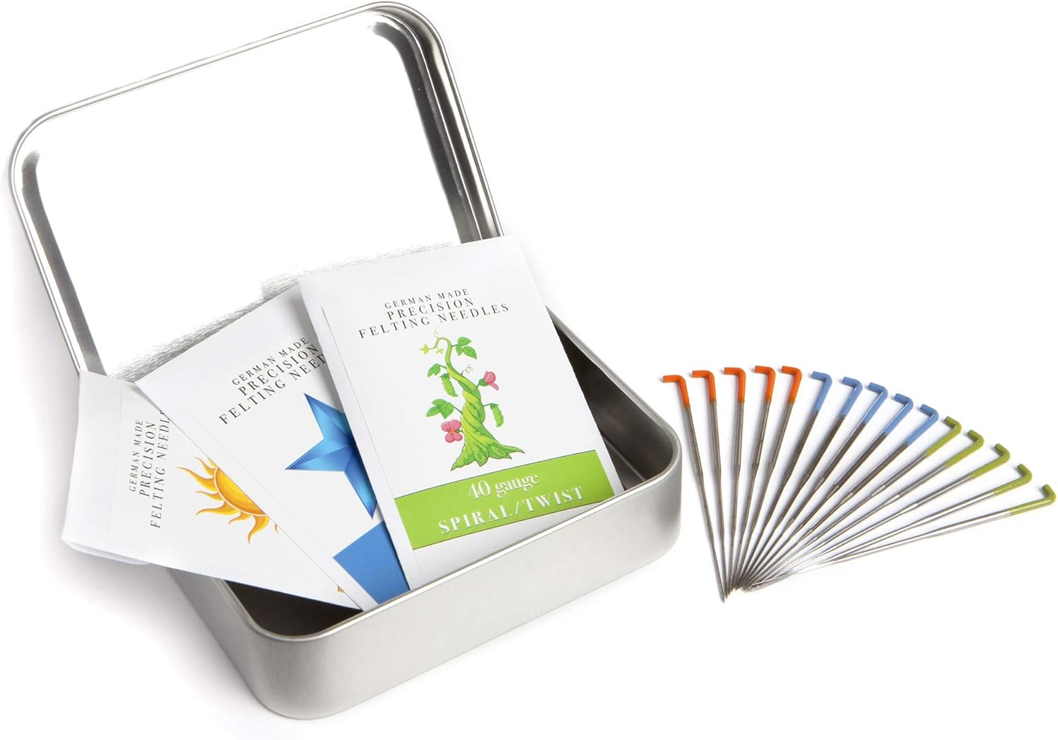 Precision Felting Needles, High Carbon Steel, Color Coded, 36 Gauge Star, 38 Gauge Star, 40 Spiral/Twist, Made by Groz-Beckert of Germany image number 1