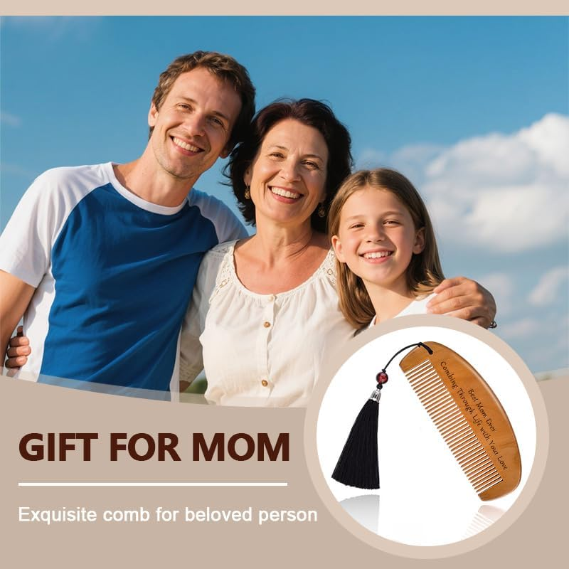 I Love You Gifts for Mom from Daughter Son Best Mom Ever Appreciation Gift Engraved Hair Comb for Mother Mommy Mama Moms Gifts for Birthday Christmas Moms Day Stepmother Bonus Mom&rsquo;S Gift Women image number 6