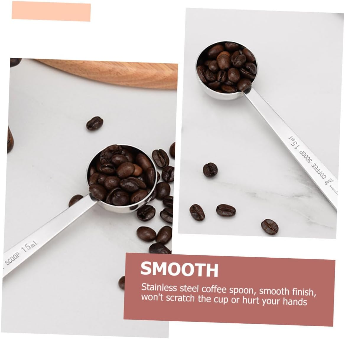 HOODANCOS 2Pcs Stainless Steel Coffee Measuring Spoons 15Ml Baking Scoops Small Measuring Spoons for Powder Tea Canisters image number 6
