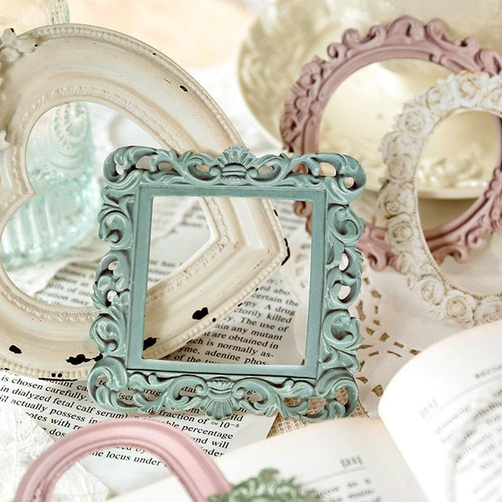 Scrapbook Frames Vintage Paper Frames Small Thin Decorative Paper Lace Cutouts Scrapbook Window for Scrapbooking Junk Diary Crafts Decorative Pack of 10 image number 1