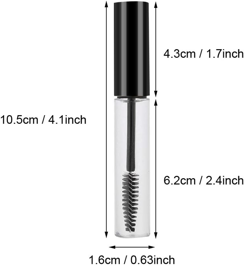 Xiuganpo 10Ml Empty Mascara Tube Durable Eyelash Wand Container for Makeup Artist Eco-Friendly Material (10Ml Black Cap) image number 6