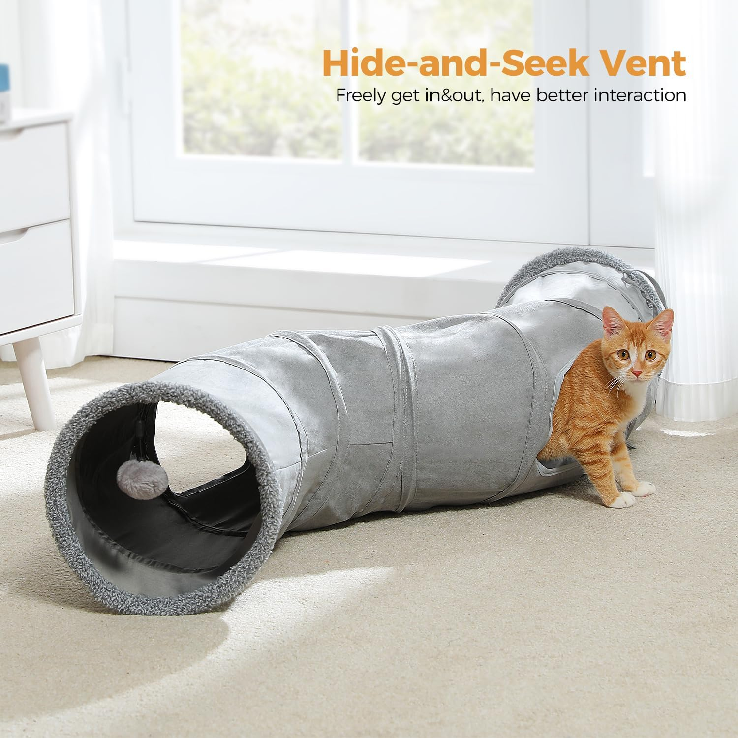 PAWZ Road Cat Tunnel Collapsible S Shape Cat Play Tube 10.5 Inches in Diameter image number 5