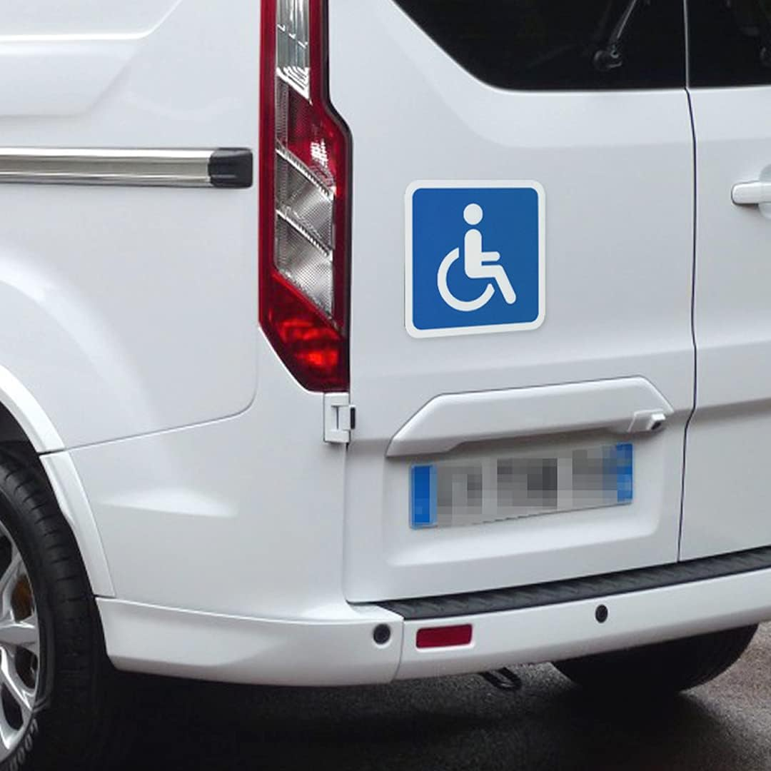 Magnetic Sign Wheelchair I Car Sign Carriage of People with Disabilities I Car Magnetic Foil I Incl. 2 Car Stickers I 4 X 4 Inch image number 4