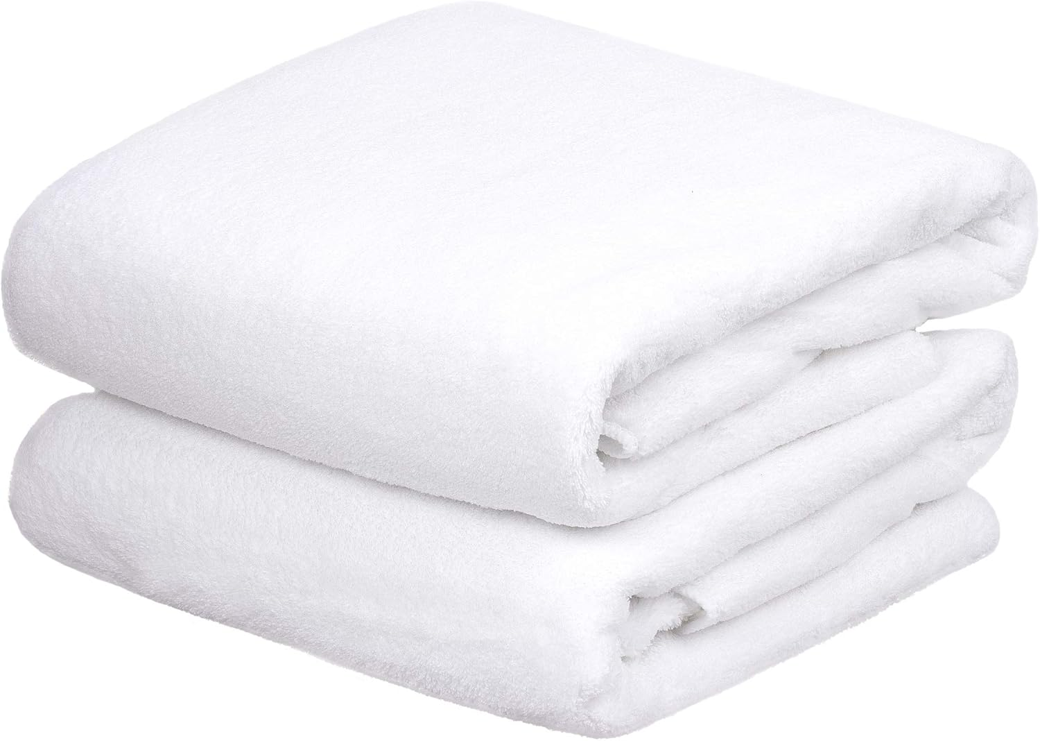JML Bath Towels (2 Pack, 30"X60"), White Fleece Bath Towel, Luxury Hotel & SPA Towel Sets - Super Soft and Absorbent, Lint Free, Fade Resistant Oversized Bath Towel, Coral Fleece White image number 5