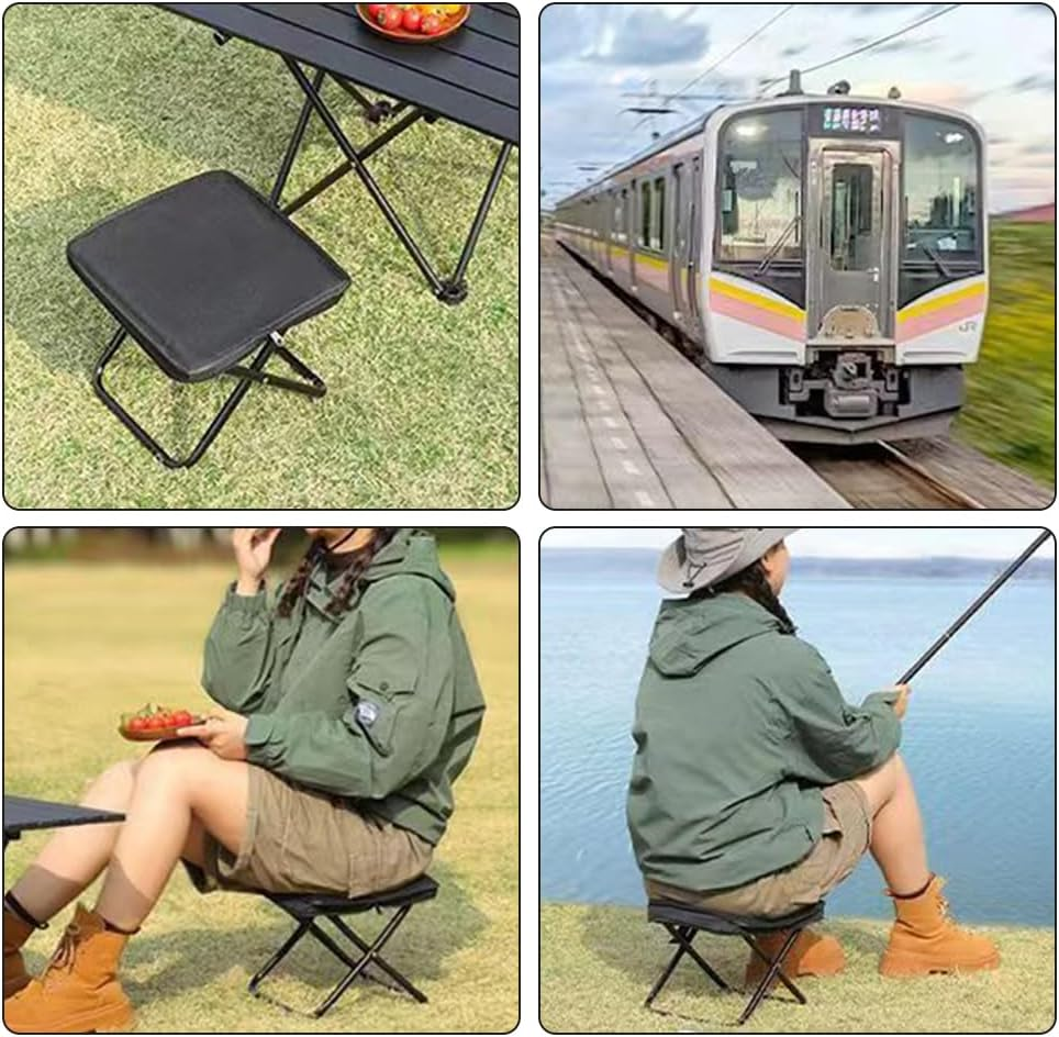 Mini Folding Stool/Lightweight Travel Seat,Camping Stool & Fishing Chair,Portable Chair for Fishing Picnic Barbecue Walking Hiking image number 3