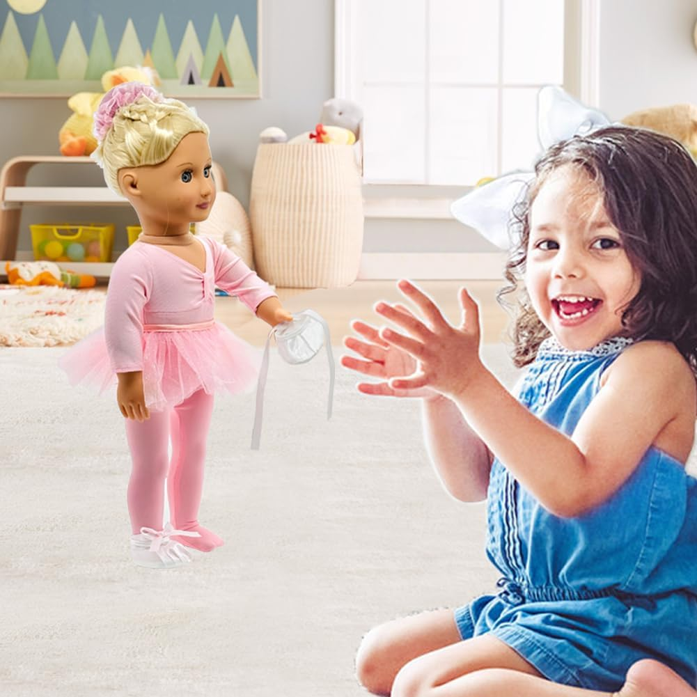 18" Doll Clothes Ballet Ballerina Outfits 5Pcs Dance Dress for American OG Girl 18 Inch Doll Accessories Sets Doll Clothes Gifts image number 6