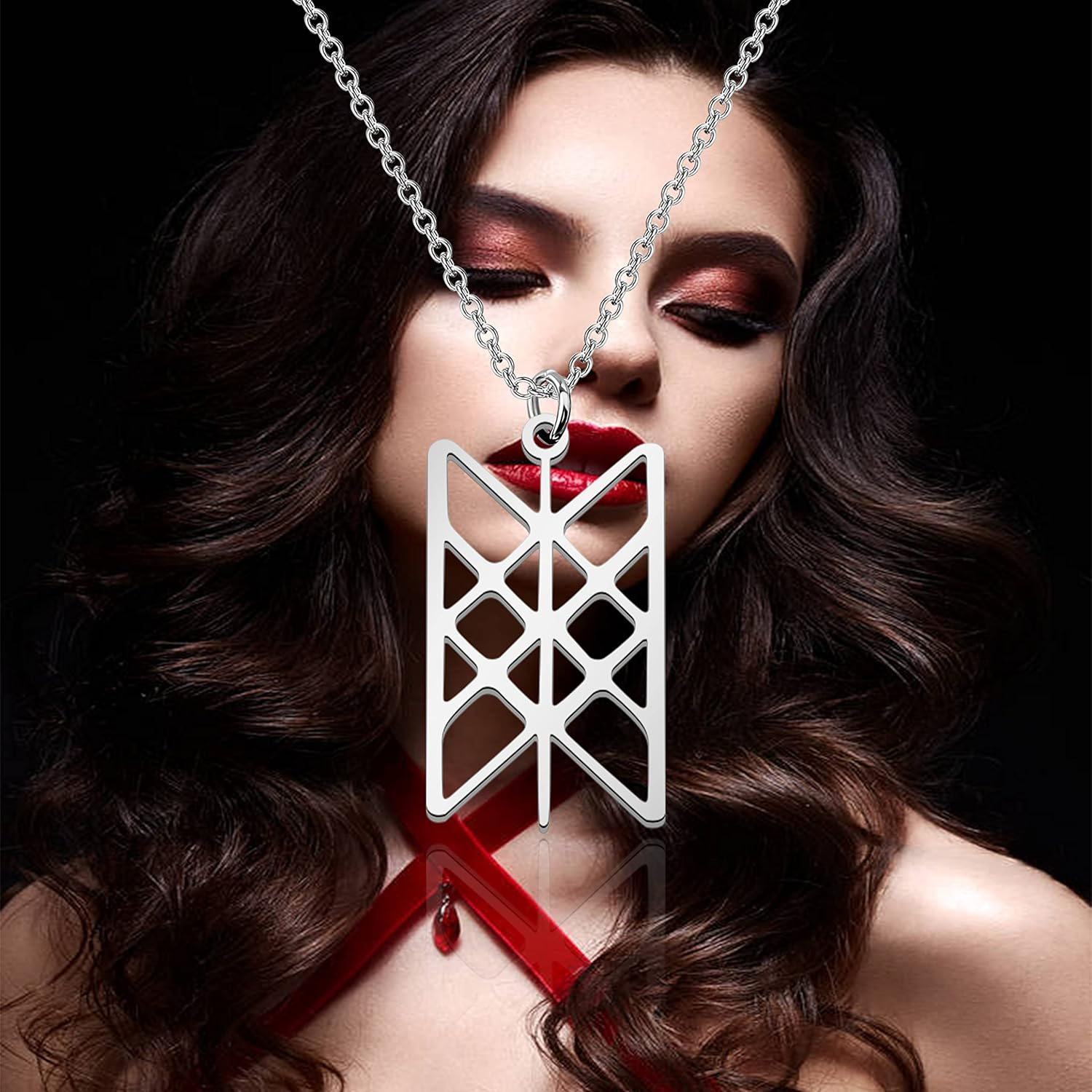 Viking Jewelry Web of Wyrd Necklace Stainless Steel Pendant Necklace Viking Necklace of Destiny image number 3