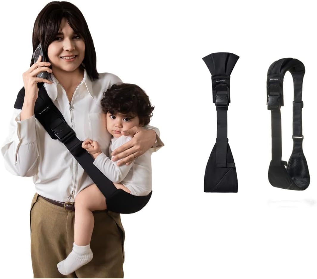 Baby Carrier Toddler Sling with Pocket, Front Carry for Newborns & Older Babies 8-32 Lbs Infants Adjustable Size Breathable Lightweight Portable Cotton