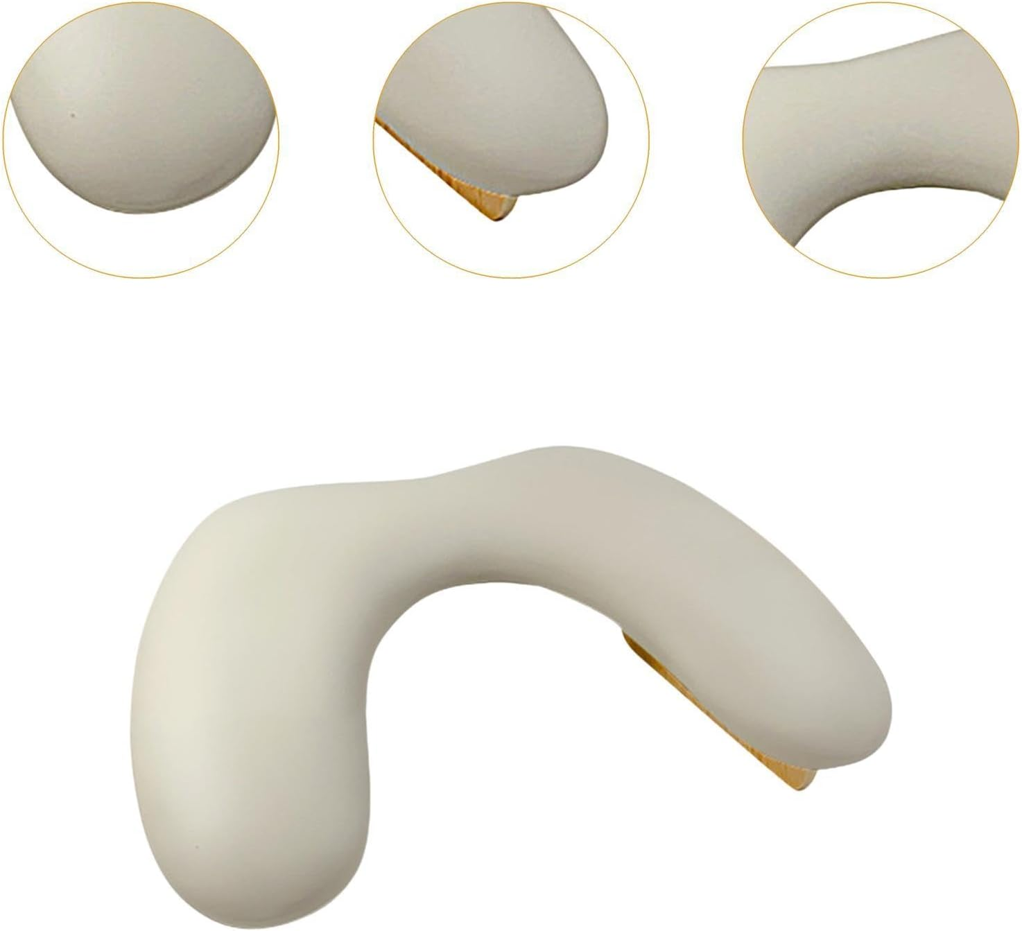 Eigell Nail Arm Rest Cushion Hand Cushion Wooden Base Portable Built in Sponge Palm Rest Holder for Manicurist Home Women Nail Salon, Light Brown image number 3